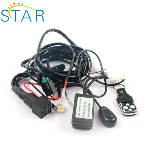 Offroad Car 12V LED Light Bar Wire Harness Kit 1 2 4 Leads 4X4 Truck SUV Driving Lamp Rocker Switch Dt Connector Strobe Remote 