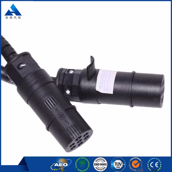 Waterproof Spring Trailer Electric Tractor Wiring Harness Truck Spiral Coiled Cord 7 Pin Female End Coiled Aviator Cable